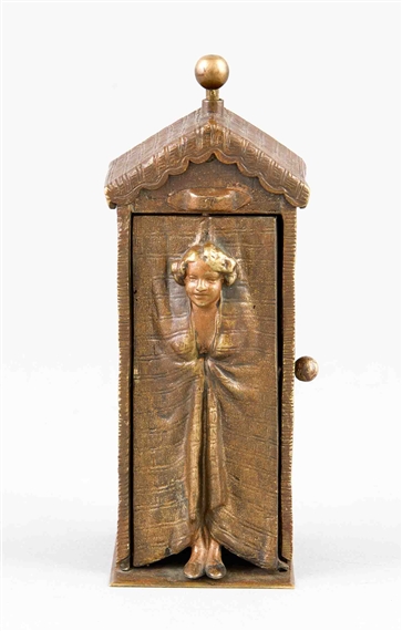 Franz Xaverbergmann Frau Schaut Durch Den Vorhang Einer