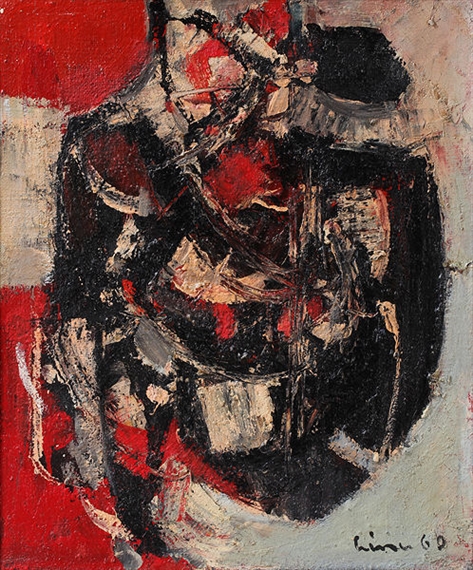 Komposition rot-schwarz-weiss by Carl Walter Liner, 1960