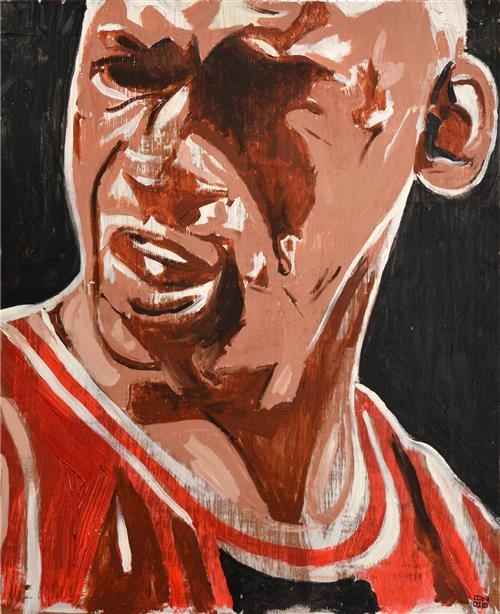 Artwork by INDO, Michael Jordan, Made of acrylic on board