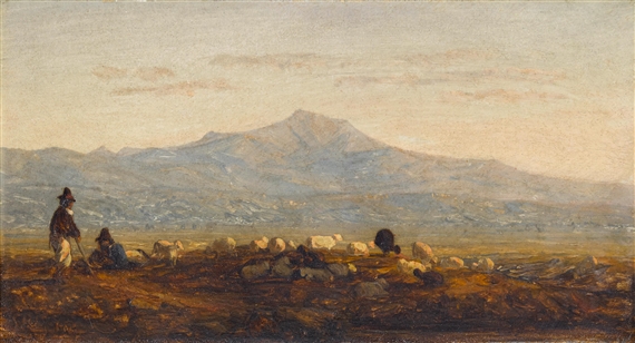 On the Roman Campagna by Sanford Robinson Gifford, 1856