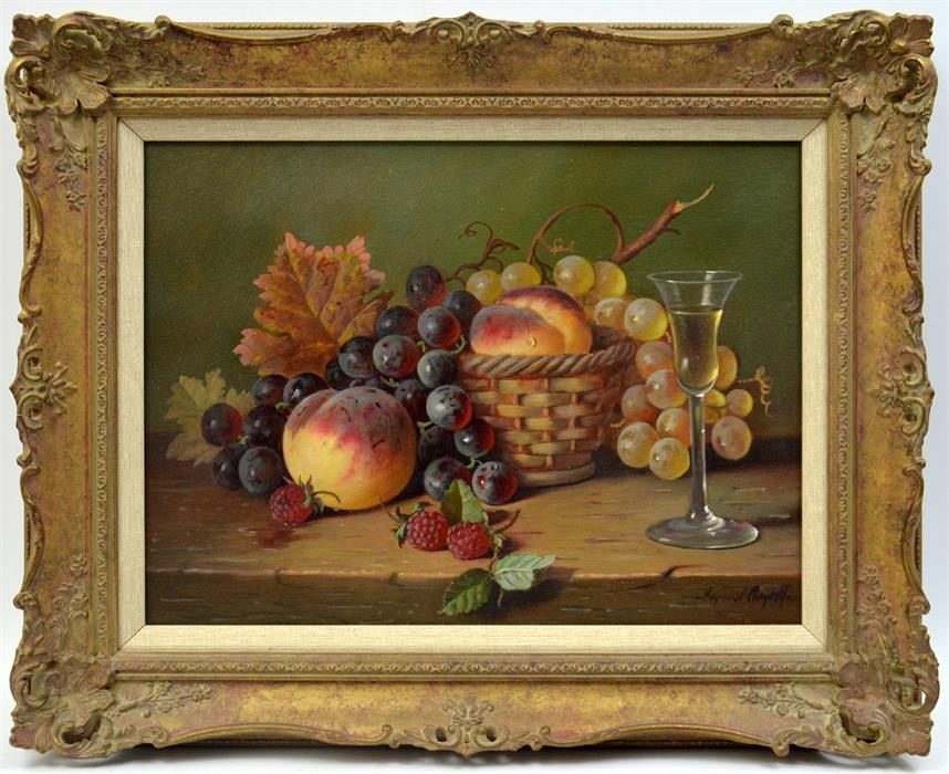 Raymond Campbell | still life of fruit and wine | MutualArt