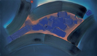 Untitled - Blue Swoosh - Phillip Mann