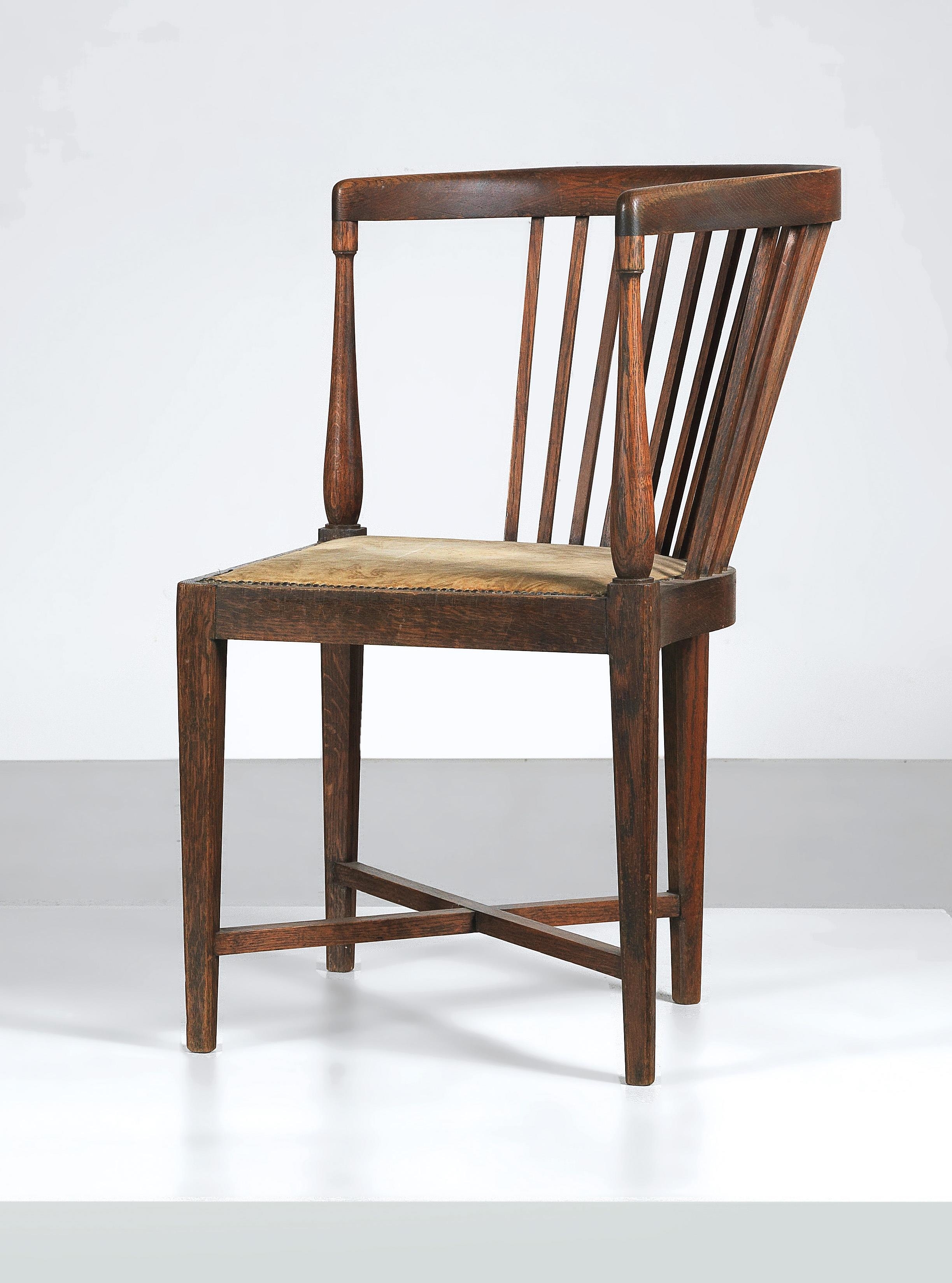 Artwork by Michael Niedermoser, Vienna, Made of bluish grey stained ash frame on four legs, the seat upholstered and covered with light-coloured textile fabric