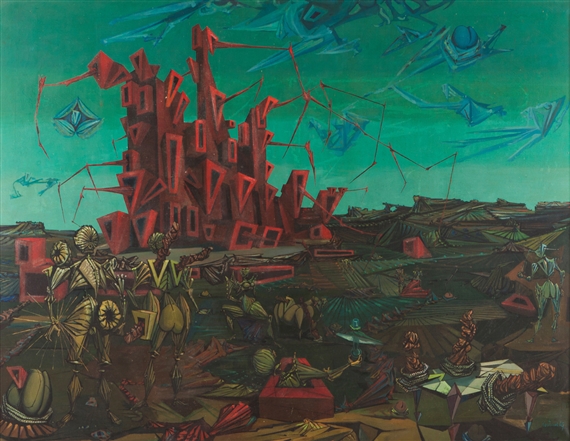 Le chateau de X. et les environs (du verre de lampe) by Lucien Coutaud, 1947