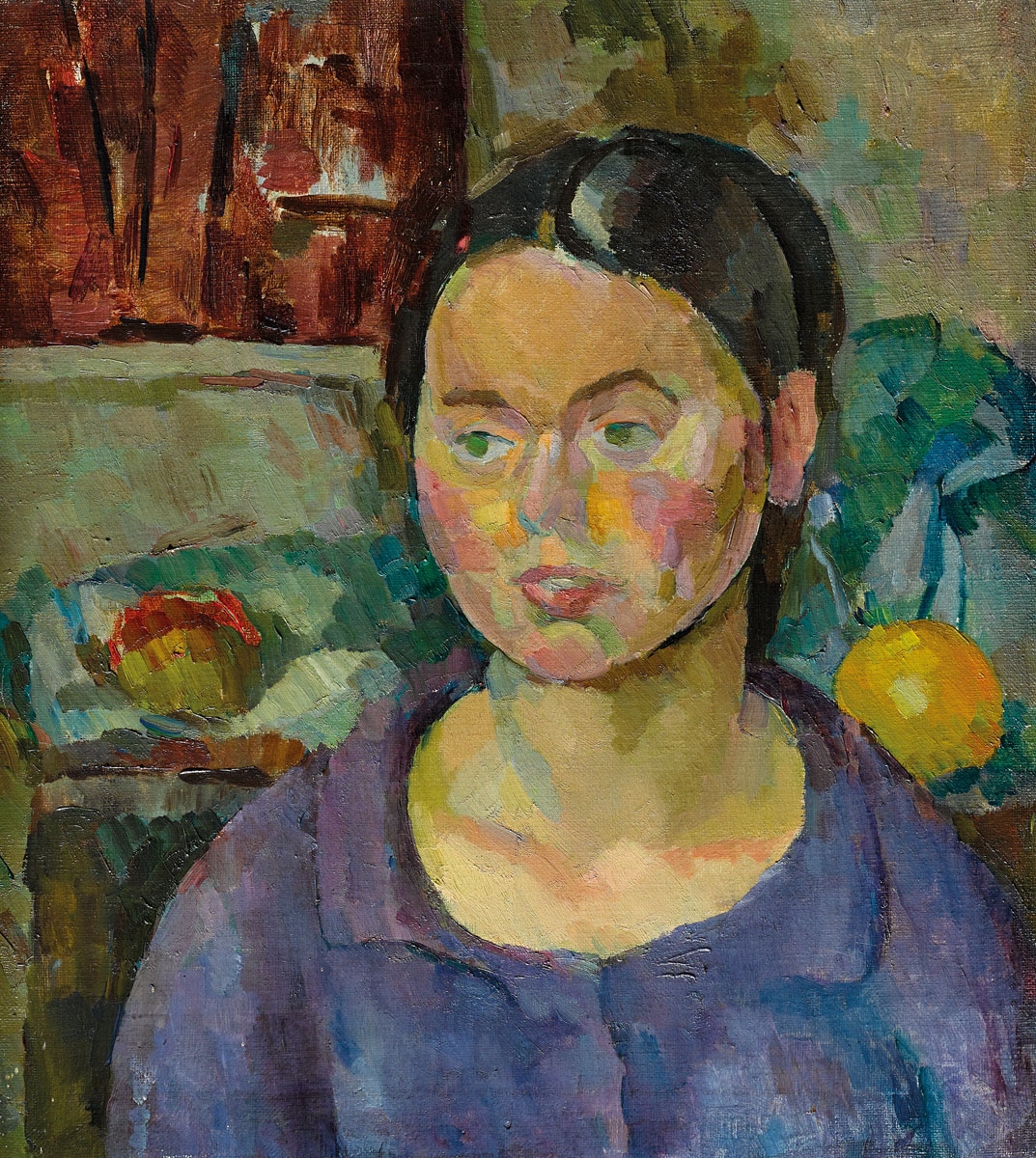 Artwork by John Passmore, Portrait of Marjorie Jenkins, Made of oil on canvas