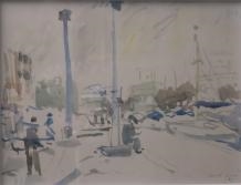 Quai animé dans le midi by Marcel Saint-Jean, 1985