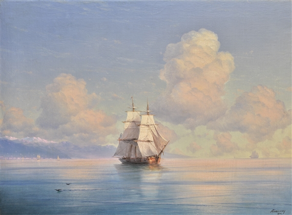 SHIP OFF THE COAST by Ivan Aivazovsky, 1874