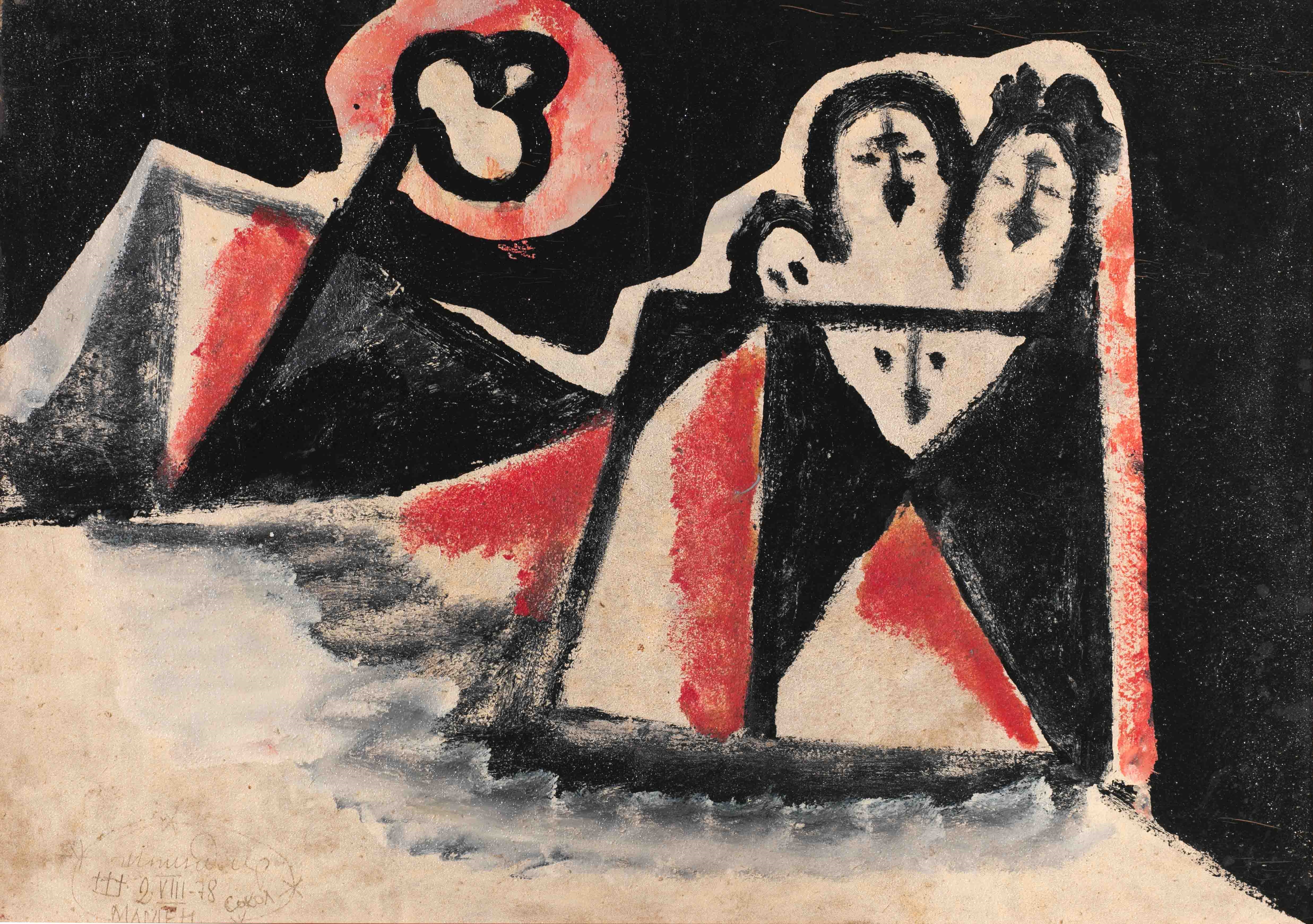 Artwork by Marlen Spingler, Composition - Falcon, Made of oil on buckram