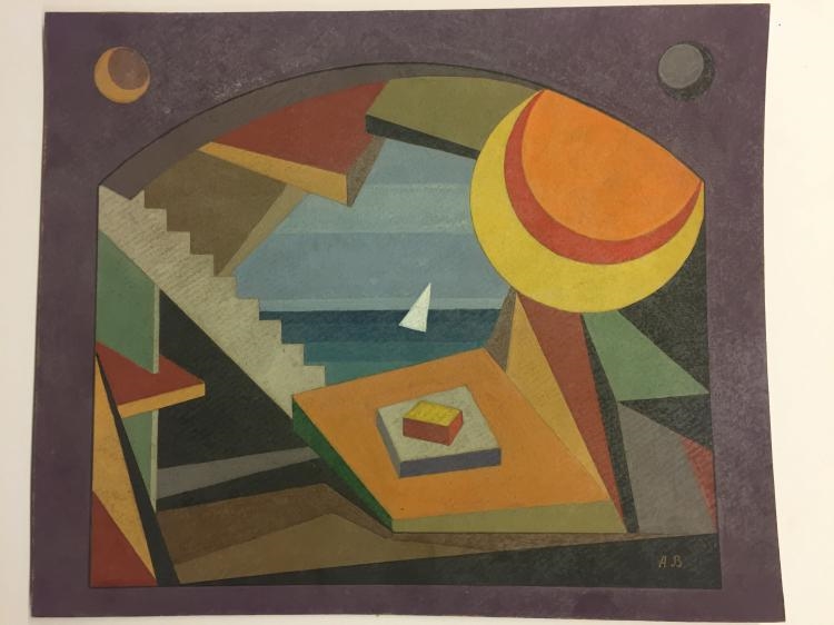 Artwork by Alexander Vesnin, Untitled, Made of Mixed technique on cardboard