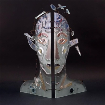 Glass and Metal Figural Sculpture - Peter Mangan