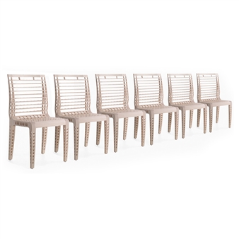 A set of six "Leonardo" maple chairs - Gabriele Centazzo