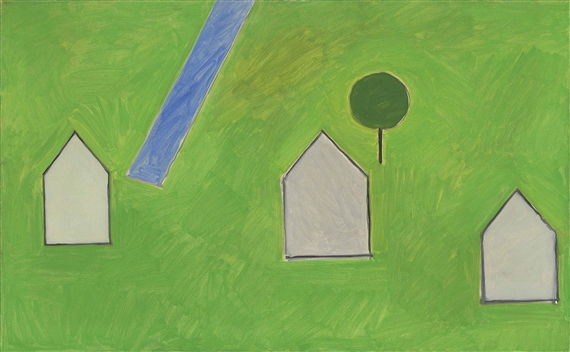 Three Houses by Peter Kinley, 1973