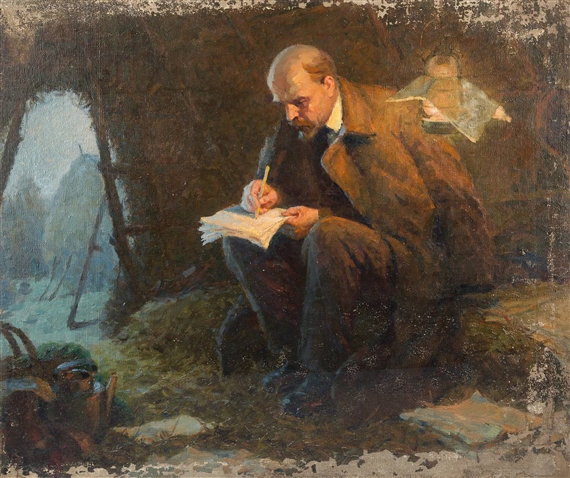 Dimitri Semakov | Lenin in the hut | MutualArt