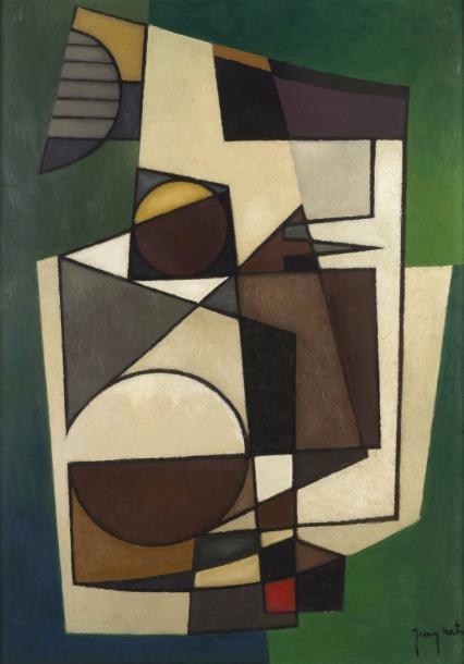 Jean Rets | Formes sur fond vert (1952) | MutualArt