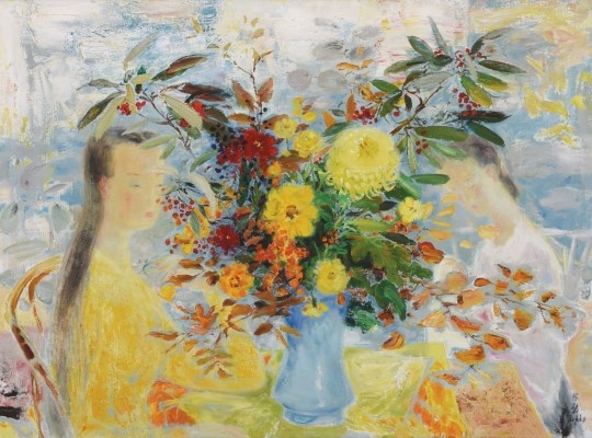Artwork by Lê Phổ, Harmonie Jaune (Harmony in Yellow), Made of oil on canvas
