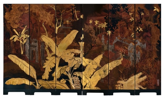 6 works: Paysage du Tonkin (Tonkinese Landscape) by Pham Hau, circa 1936