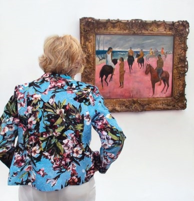 Riders On A Beach, A Passing Grey Garden At Fundacion Bayeler by Annie Cabigting, 2017