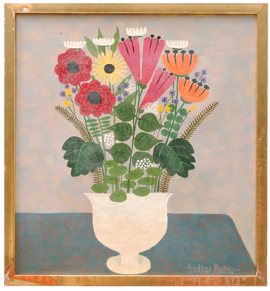 Playful and whimsical flowers in urn vase by Andrew James Jowett Murray