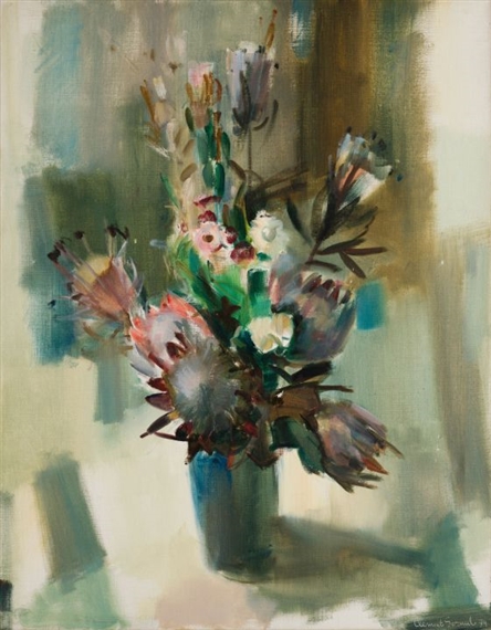 Proteas in a Vase by Clement Serneels, 1974