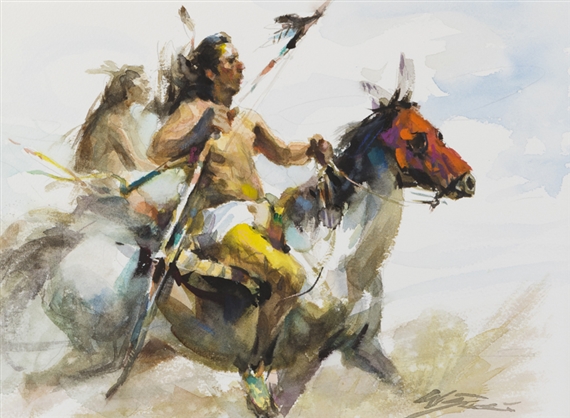 native american on horseback