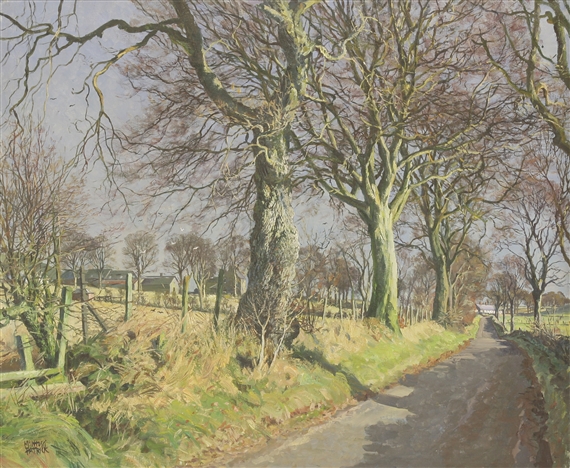 Winter sunshine, Carse of Gowrie, Angus by James McIntosh Patrick‏, 1970
