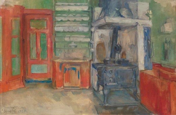 Kjøkkenet, Einabu i Foldalen by Harriet Backer, 1920