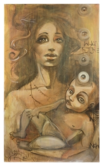 Modern figurative with mother and child - Mear One