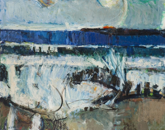 ''Surf'', abstract coastal by Robert Frame, 1961