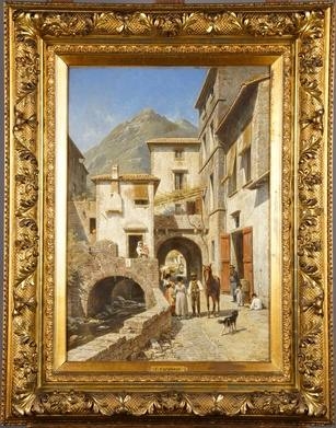 Une rue à Monterosso - Italie, bord de la Méditerranée by Jacques François Carabain, 1886