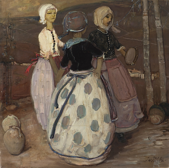Danzatrici e suonatrice by Giuseppe Biasi da Teulada
