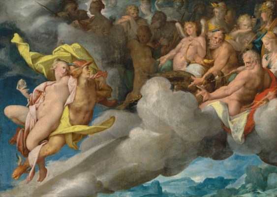 Mercury carrying Psyche to Mount Olympus by Bartholomeus Spranger