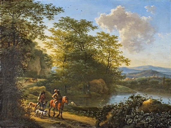 Riverscape with Travellers by Willem de Heusch