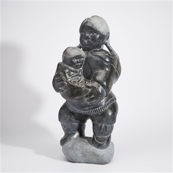 INUIT WOMAN CRADLING HER CHILD - Johnny Inukpuk