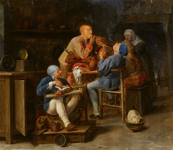 The Smokers by Abraham Diepraam