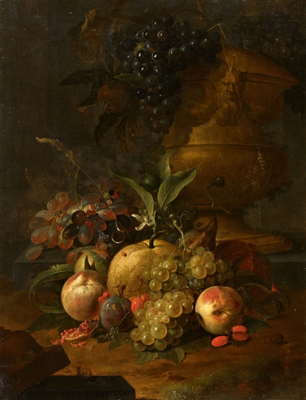 Fruit Still Life in a Vase by Coenraet Conrad Roepel