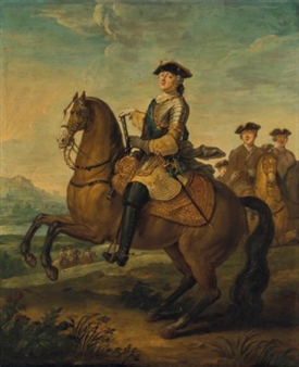 EQUESTRIAN PORTRAIT OF LOUIS XV - Charles Parrocel