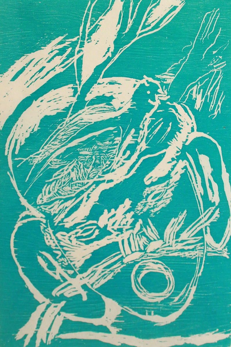 Artwork by Roberto Juarez, Boy with Bird (Turquoise), Made of Lithograph