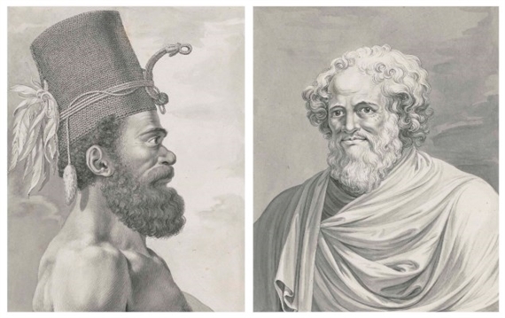 An Old Man of Tahiti?; Portrait of a Man of New Caledonia by German School, 18th Century, 1792