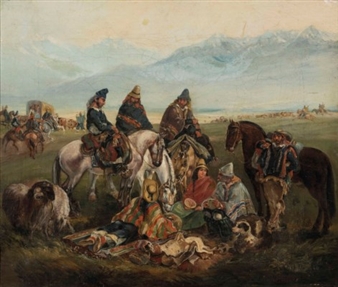 Huasos Maulinos (Chilean horsemen) - Johann Moritz Rugendas