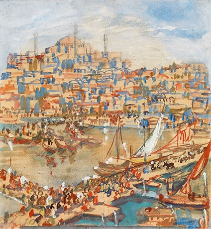 Artwork by Oskar Laske, Constantinople, Made of gouache on paper
