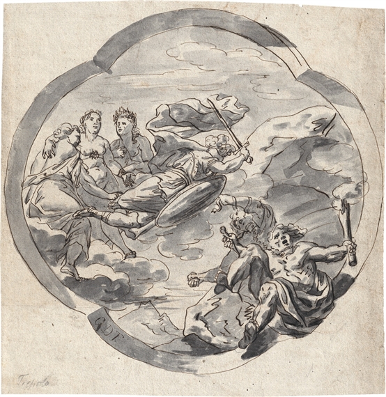 Allegorische Darstellung mit Furor im Vierpass - German School, 18th Century