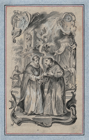 Die Begegnung des hl. Dominikus mit dem hl. Franziskus by Johann Wolfgang Baumgartner