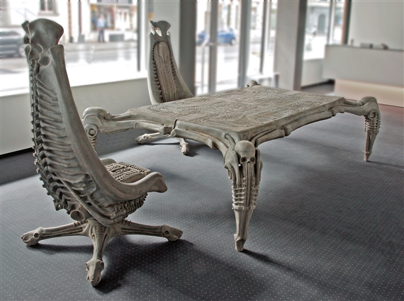 3 Works: Harkonnen Table and Chairs by H. R. Giger, 1982