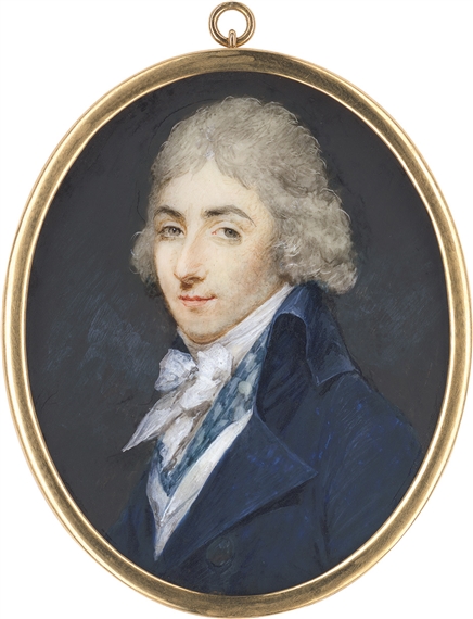 Bildnis eines Herrn mit weiß gepuderten Haaren im blauen Rock by Charles Hénard, 1790/1795