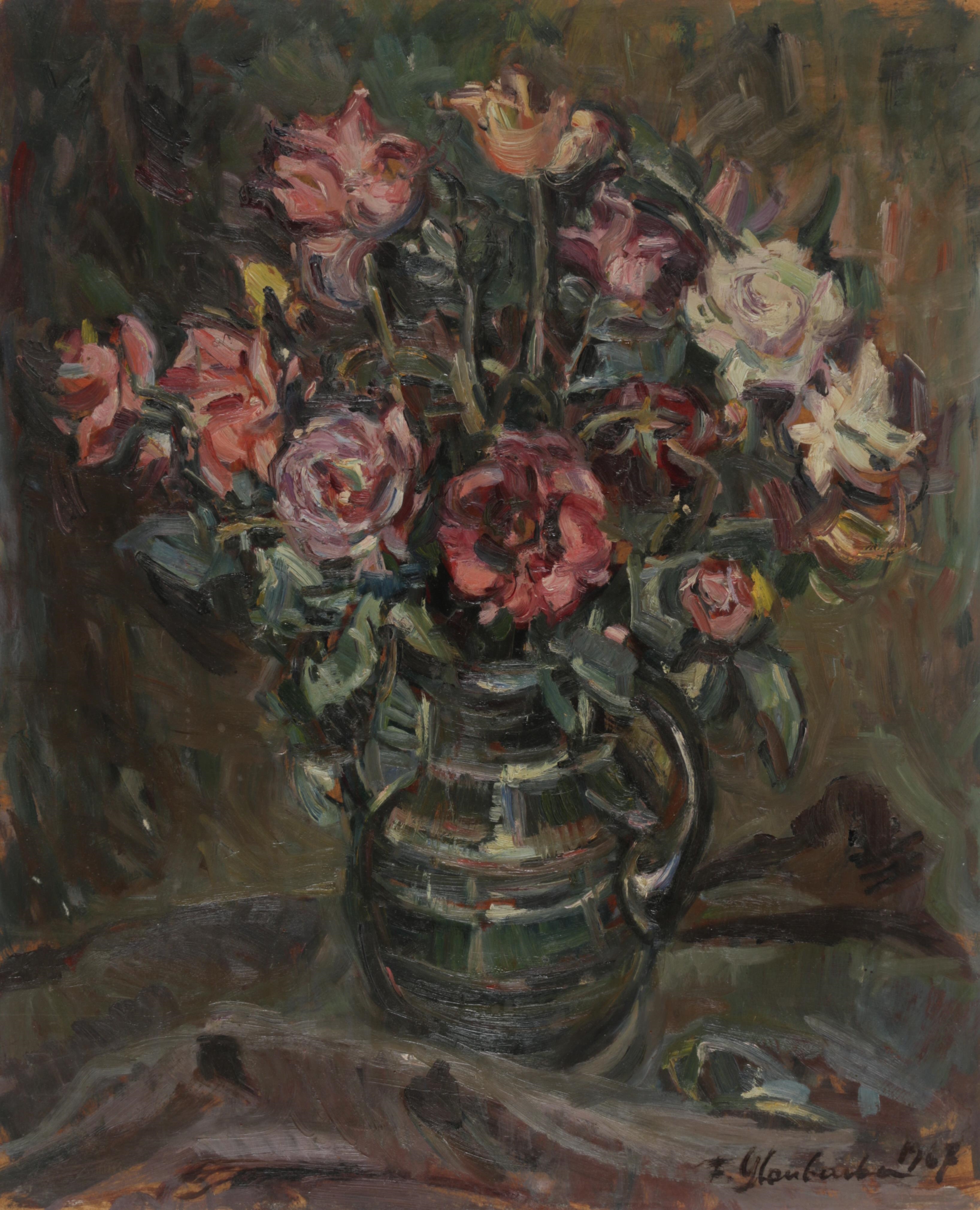 Blumenstrauß in Vase by Franz Glaubacker, 1967