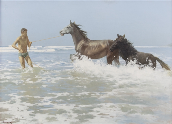 Mare and Foal VI by Patrick Hennessy