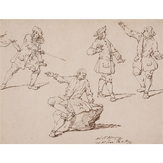 Study of people by Johann Elias Ridinger