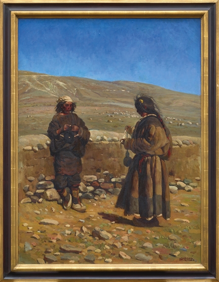 TWO YOUNG SHEPHERDS by Chen Danqing, 1986