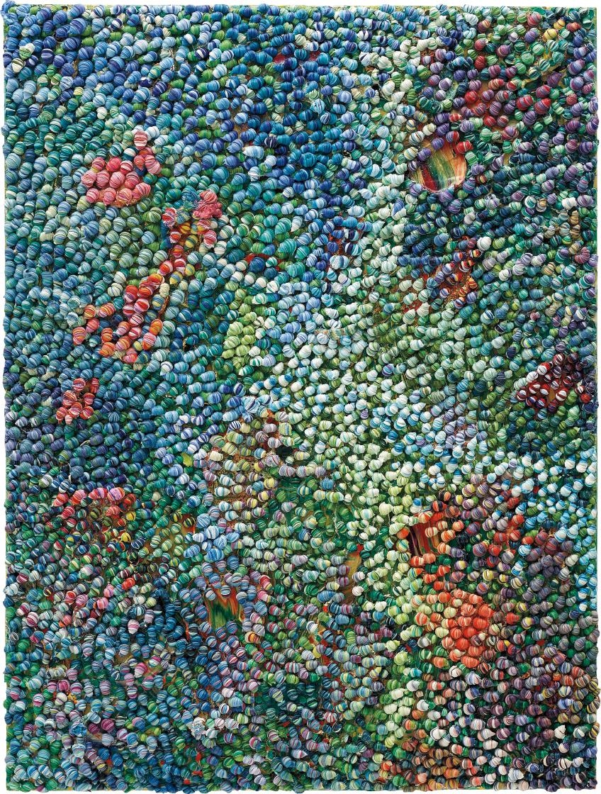 Artwork by Llewellyn Xavier, Eggshell Footprints, Made of oil on canvas