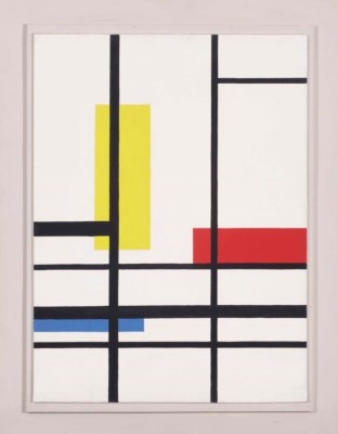 Artwork by Jean Gorin, Composition, Made of oil on card, in artist's frame